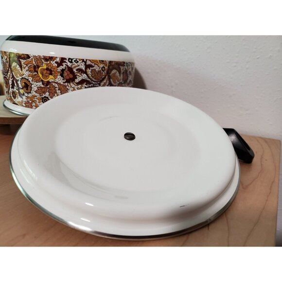 Prestige Japy Marne Brown Paisley Enamel Lidded Pot - Picture 8 of 10